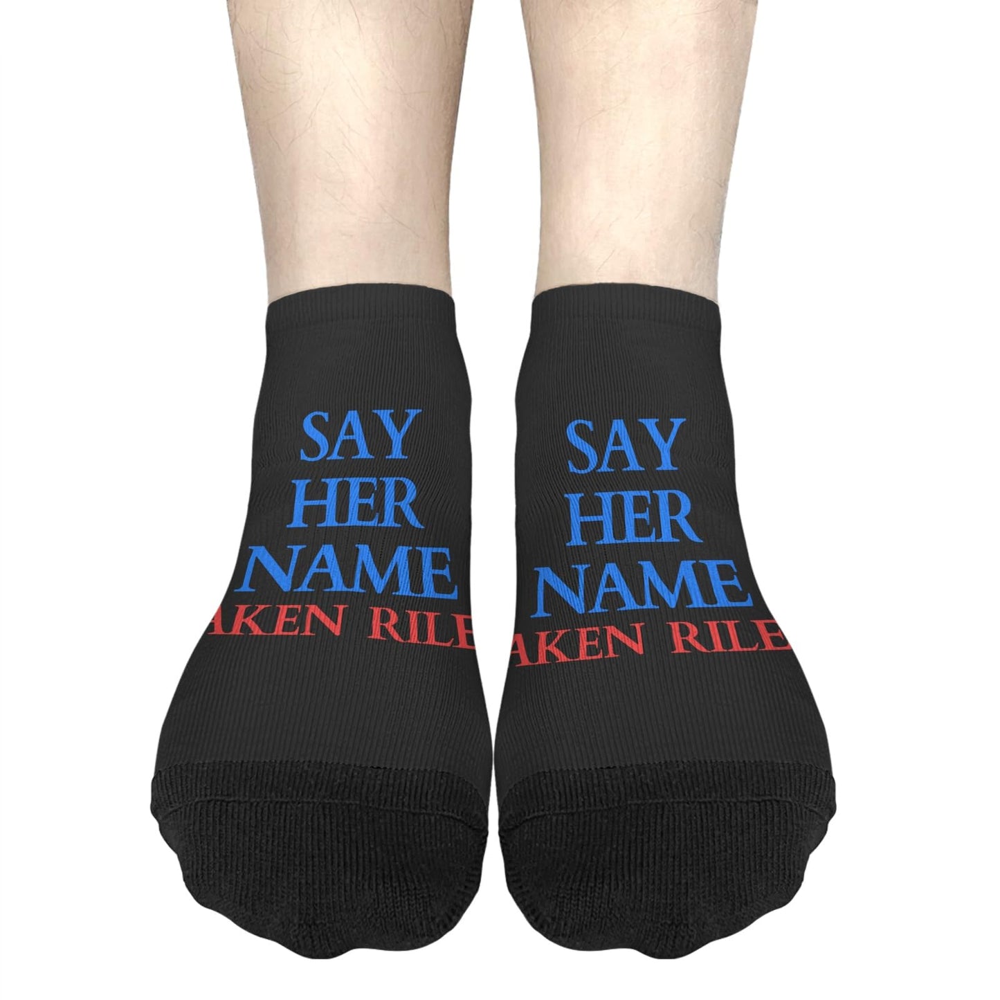 TEMLAN Say Her Name Laken Riley Low Cut Socks Low Cut Men's Sock