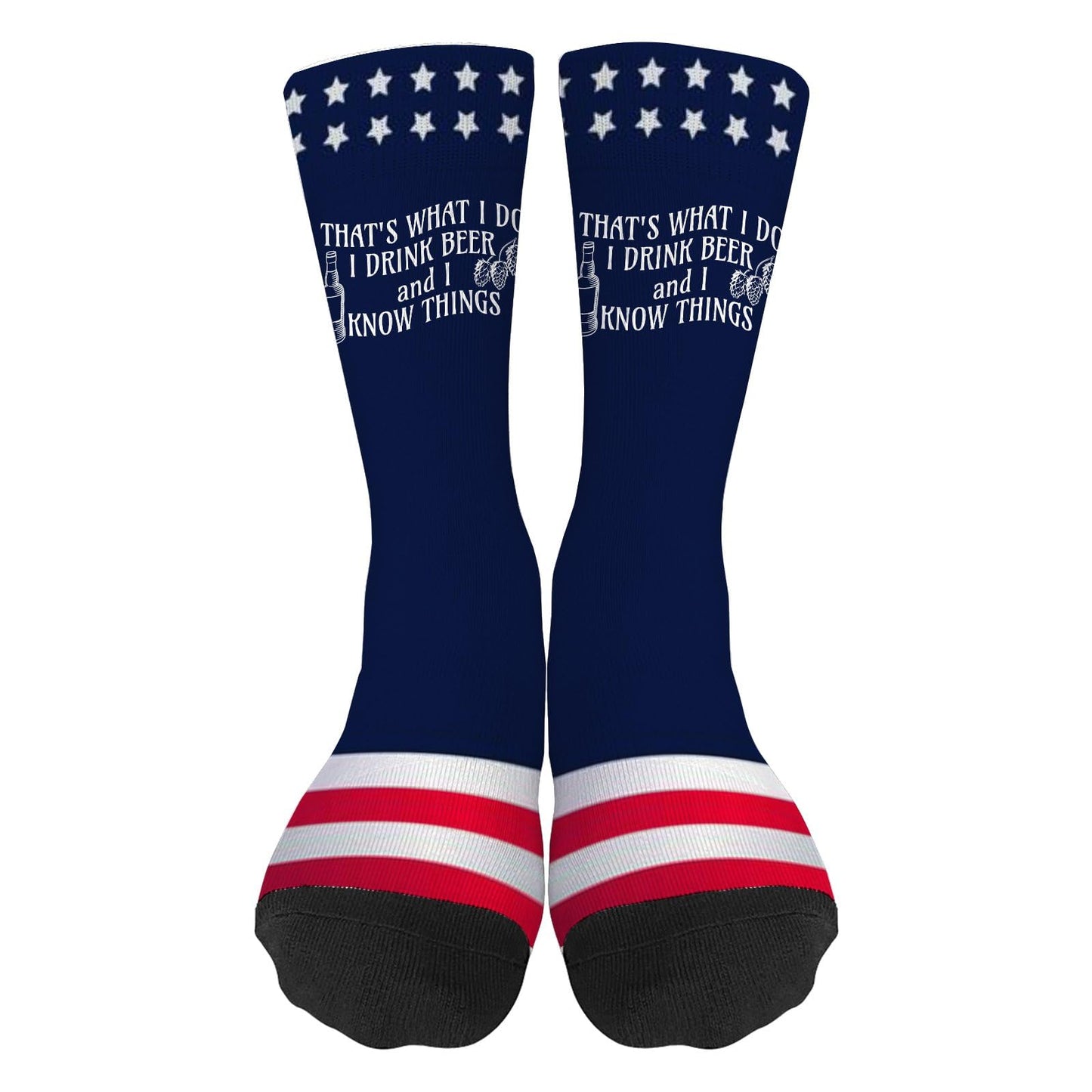 That's What I Do I Drink Beer and I Know Things Socks for Women Half Calf Sock Colorful Fancy Crazy Design socks Unisex Novelty Gifts for Son