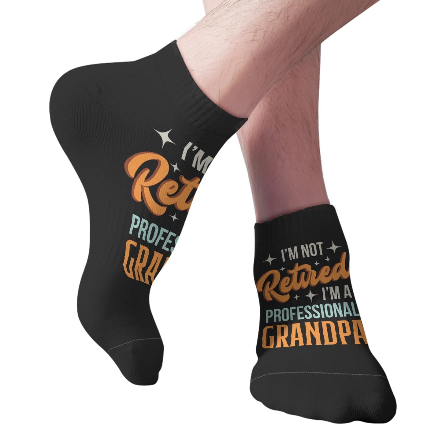 Generic I'm Not Retired I'm A Professional Grandpa Mens No Show Socks Invisible For Men's Socks, White