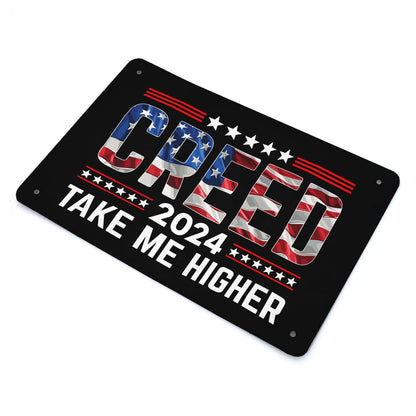 Creed '24 Take Me Higher Creed 2024 Take Me Higher Us Flag Bar Signs Room Decor For Living Room 40 * 30cm