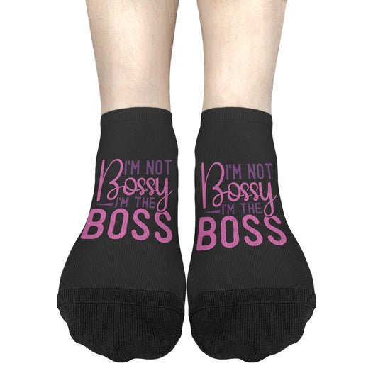 Generic I'm Not Bossy I'm The Boss Girls Ankle Socks Dress Sock Men's, White