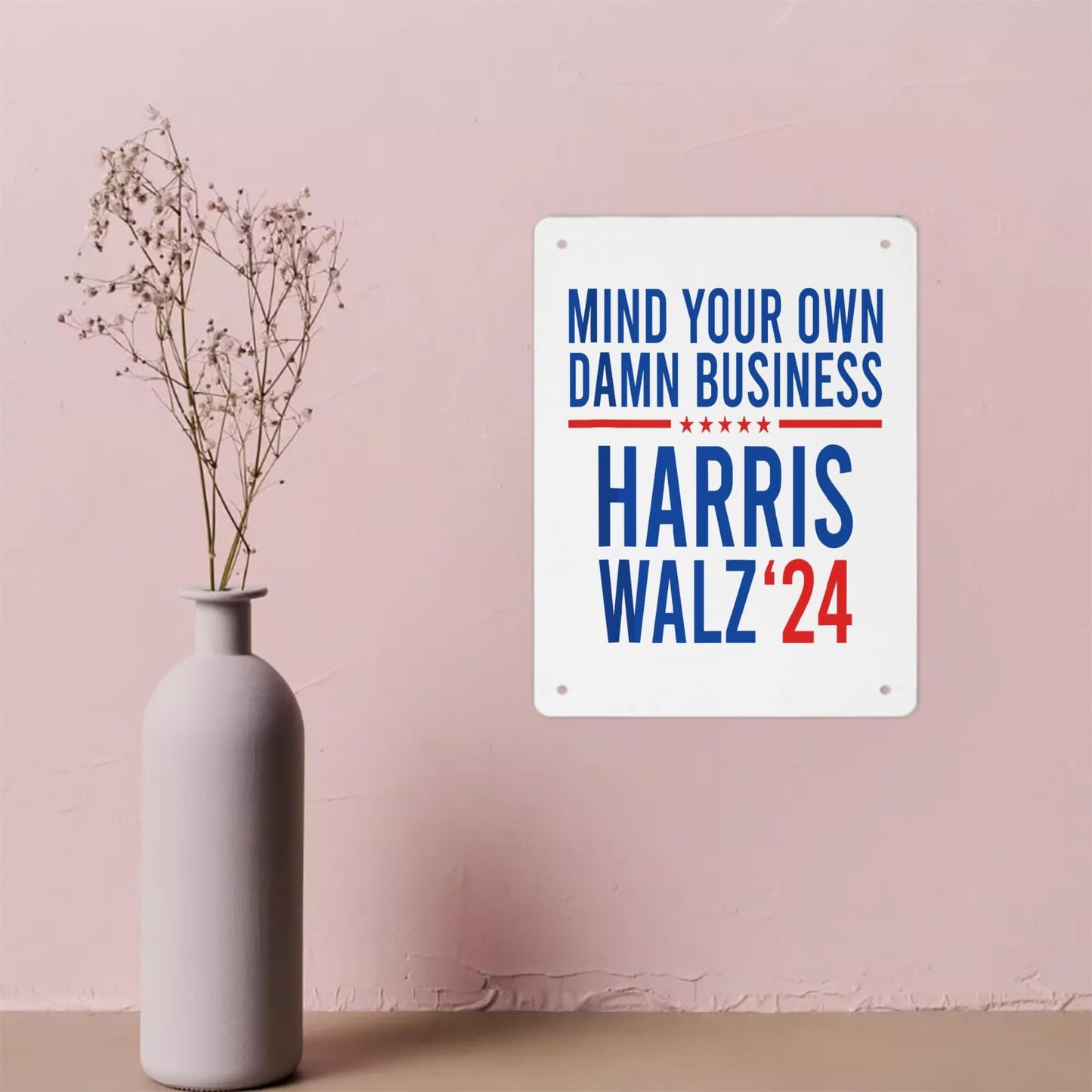 Retro Mind Your Own Business Wall Decor - 30x40cm