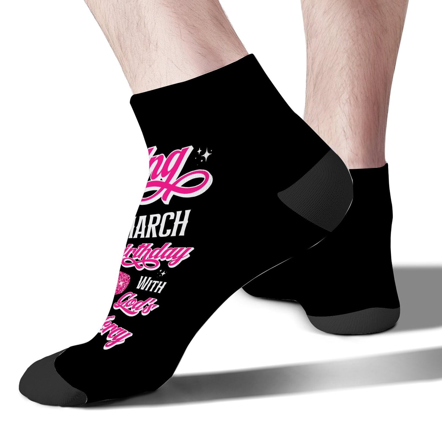 Step Into My March Girl Birthday Women Socks Ankle Hidden Sock For Men's