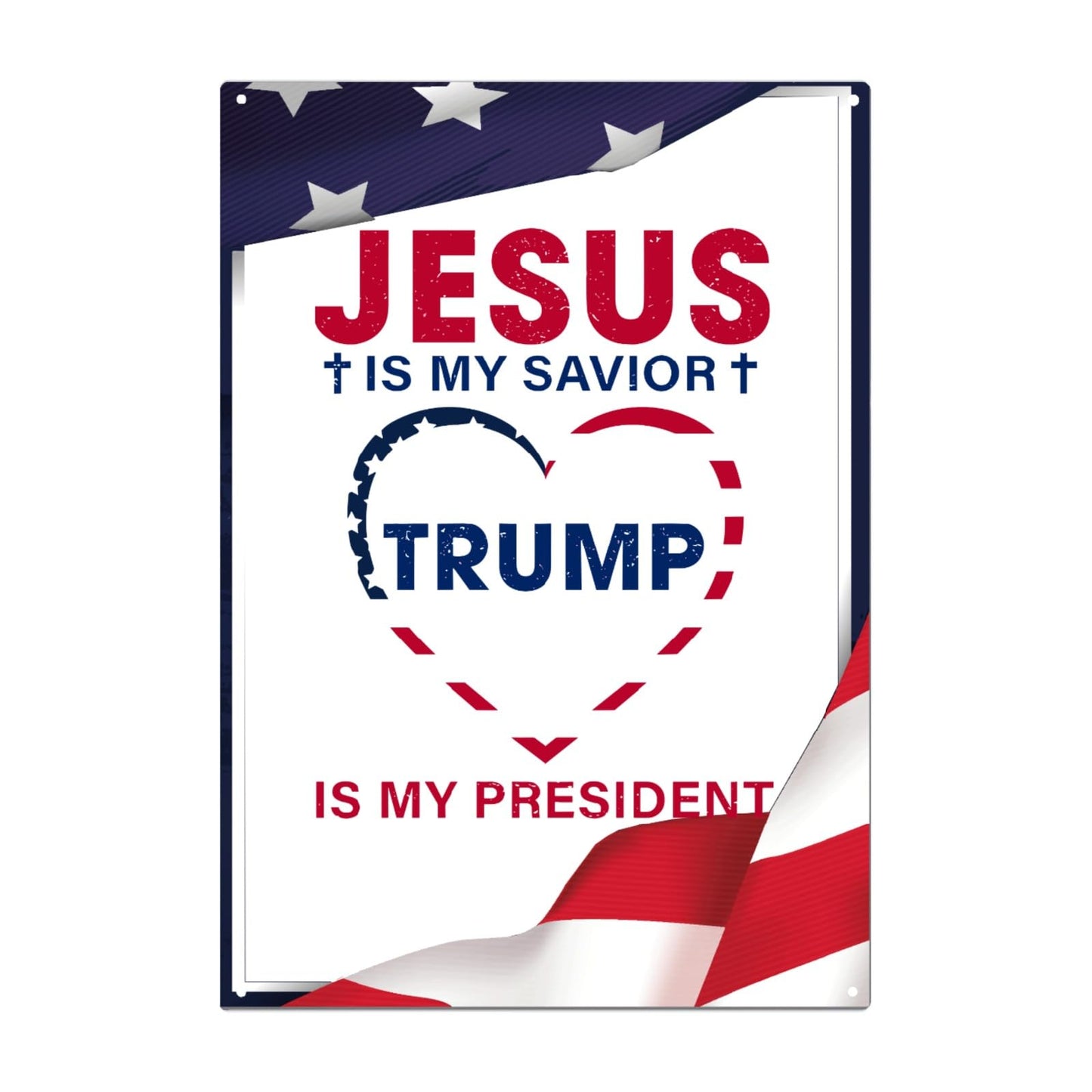 Jesus Savior Trump President Metal Retro Wall Decor.