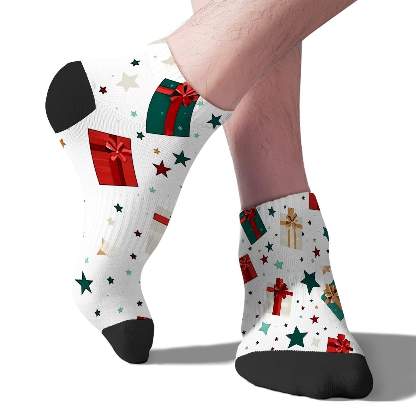 Funny Christmas Pattern Womens Cotton Socks Low Cut Socks For Men