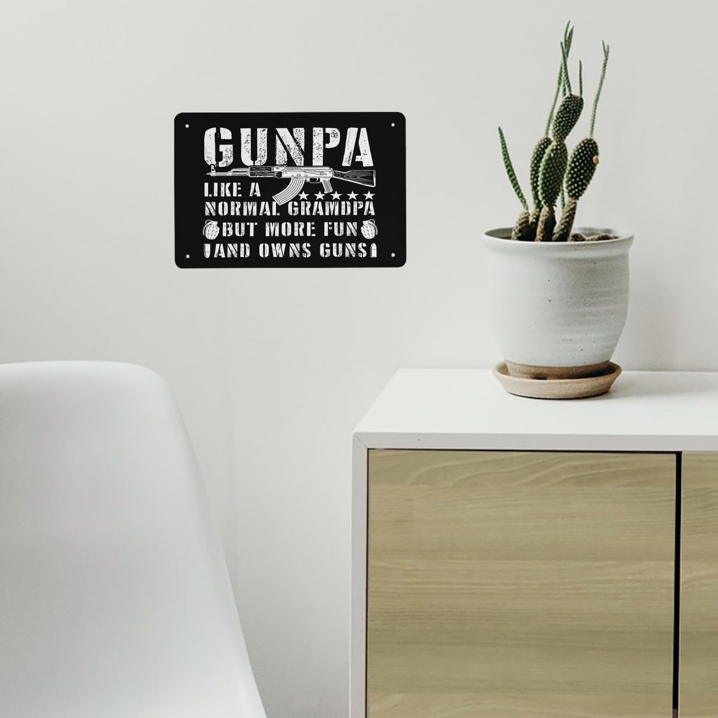 GUNPA Like A Normal Grandpa But More Fun And Owns Metal Signs Funny Bathroom Decor For Rustic Farmhouse 40 * 30cm