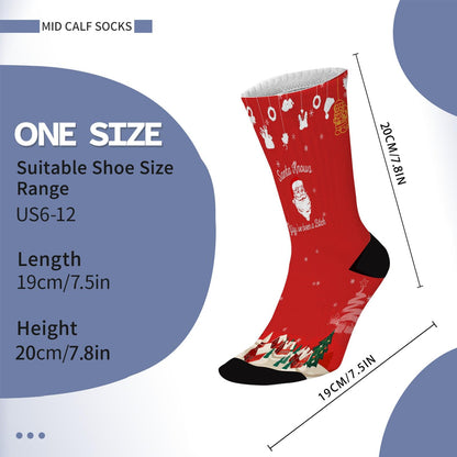 Santa Socks for Men - Colorful Crazy Design - Unisex Novelty Gift