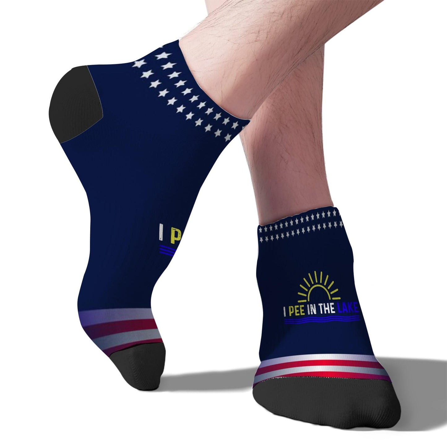 I Pee In The Lake Funny Vacation Partys Dress Socks For Men Short Socks Womens