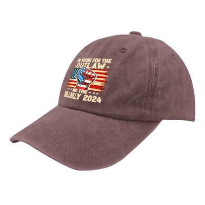 Outlaw & Hillbilly 2024 US Flag Cap - Funny Trucker Hat