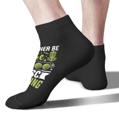 TEMLAN I'd Rather Be Disc Golfing Men Ankle Socks Cotton For Mens Sock