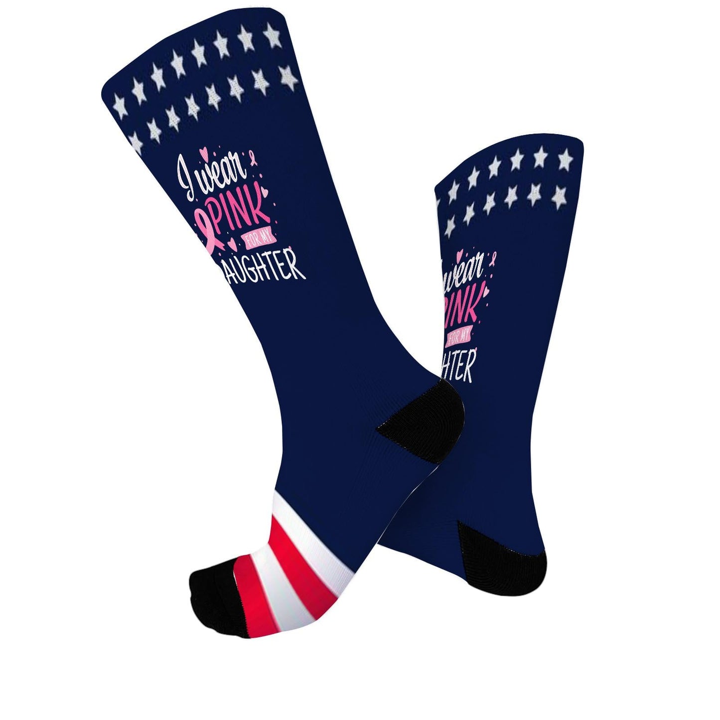 Breast Cancer Awareness Novelty Socks - Colorful Crazy Design