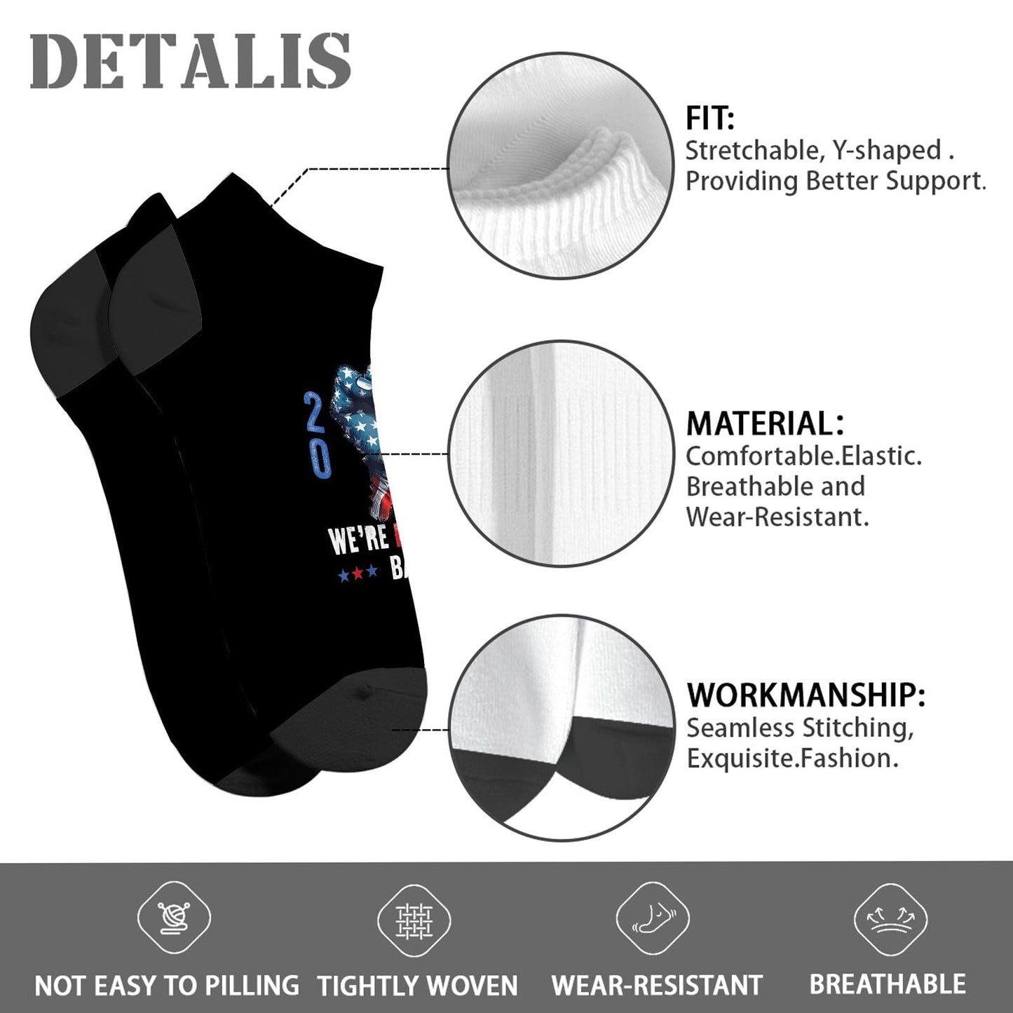 President Gen Z People Power Crew Socks - Unisex Casual