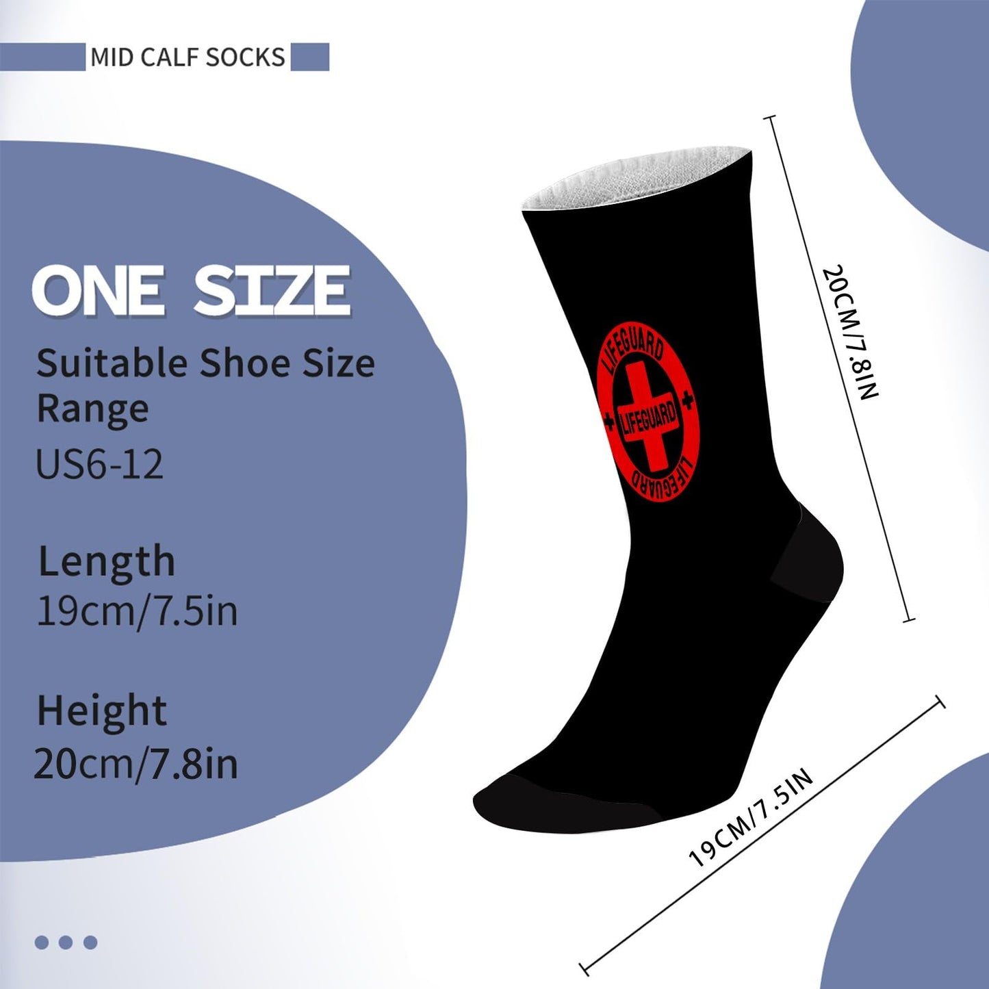 LIFEGUARD Mens Athletic Socks