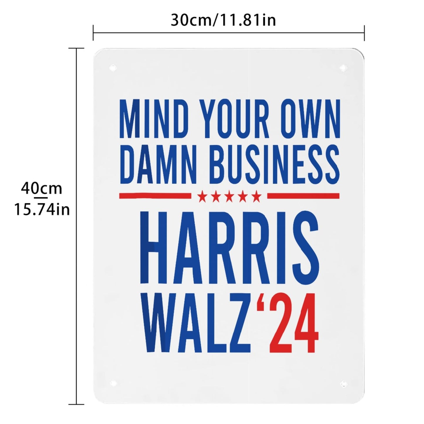 Retro Mind Your Own Business Wall Decor - 30x40cm