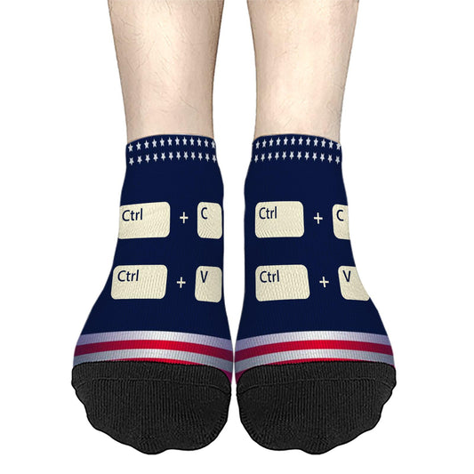 COPY Paste Matching Ctrl + C Mother's Father's Day No Show Socks Women Dress For Women Socks