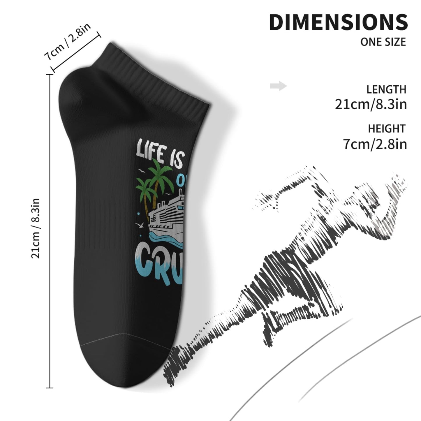 Generic Life Is Better On A Cruise Cotton Socks Crew Mens Socks, White