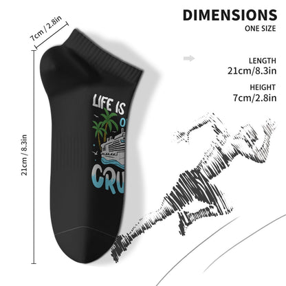 Generic Life Is Better On A Cruise Cotton Socks Crew Mens Socks, White