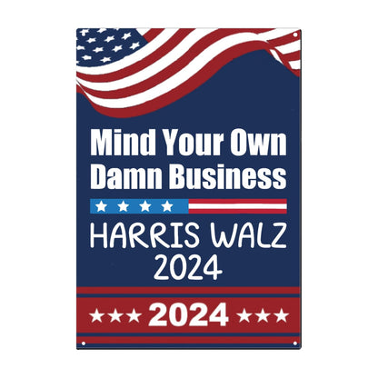 Mind Your Own Business Galvanized Metal Wall Decor