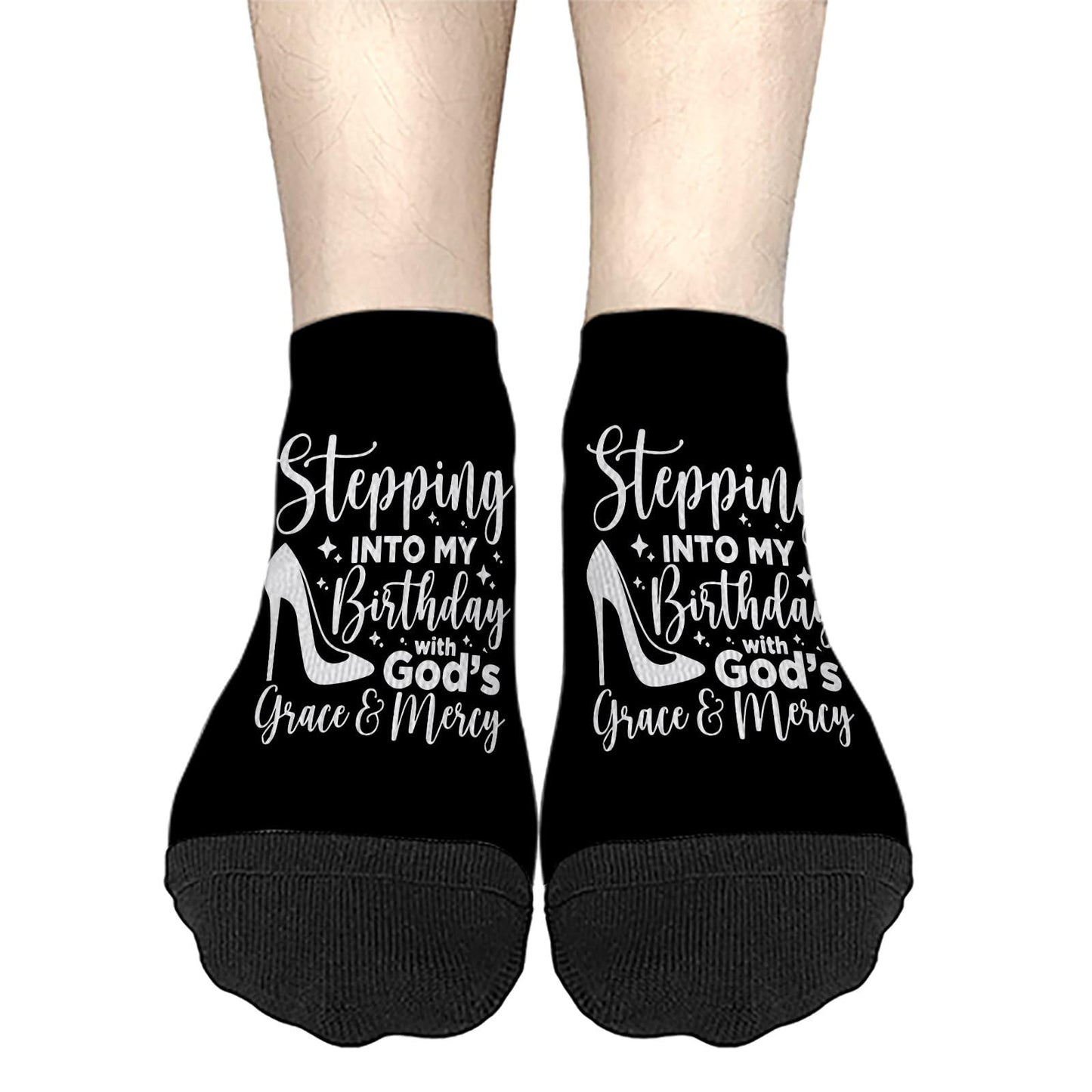 Step Into My March Girl Birthday Mens No Show Socks Crew Sock Men