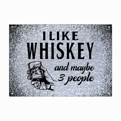 I Like Whisky And Guns And Maybe 3 People Galvanized Metal Signs Bathroom Decor For Patio