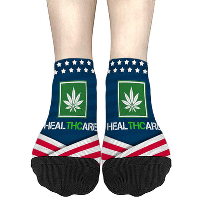 Weed Cannabis 420 Caps THC Healthcare Womens Socks Ankle Low Cut Socks Men's