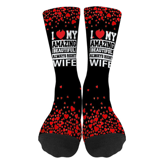 I Love My Awesome Wife Womens Boot Socks