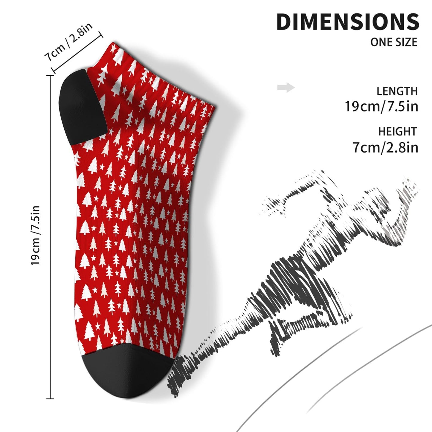 Funny Christmas Pattern No Show Socks Men Cotton Sock Mens