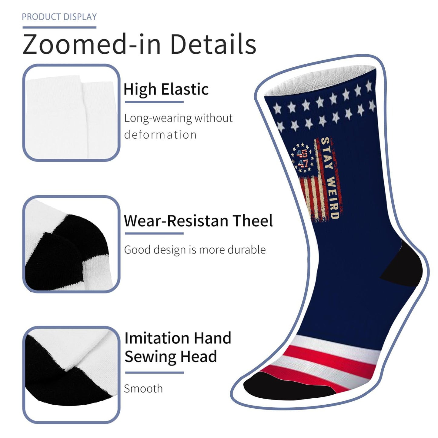 Trump Vances 2024 Trump 45 47 Socks for Men Half Calf Sock Colorful Fancy Crazy Design socks Unisex Novelty Gifts for Dad