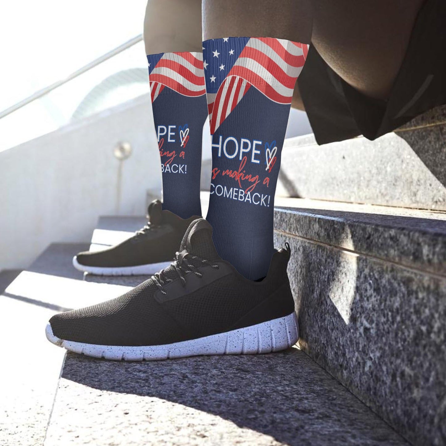 Red White Blue Women's Athletic Socks - HOPE Collection