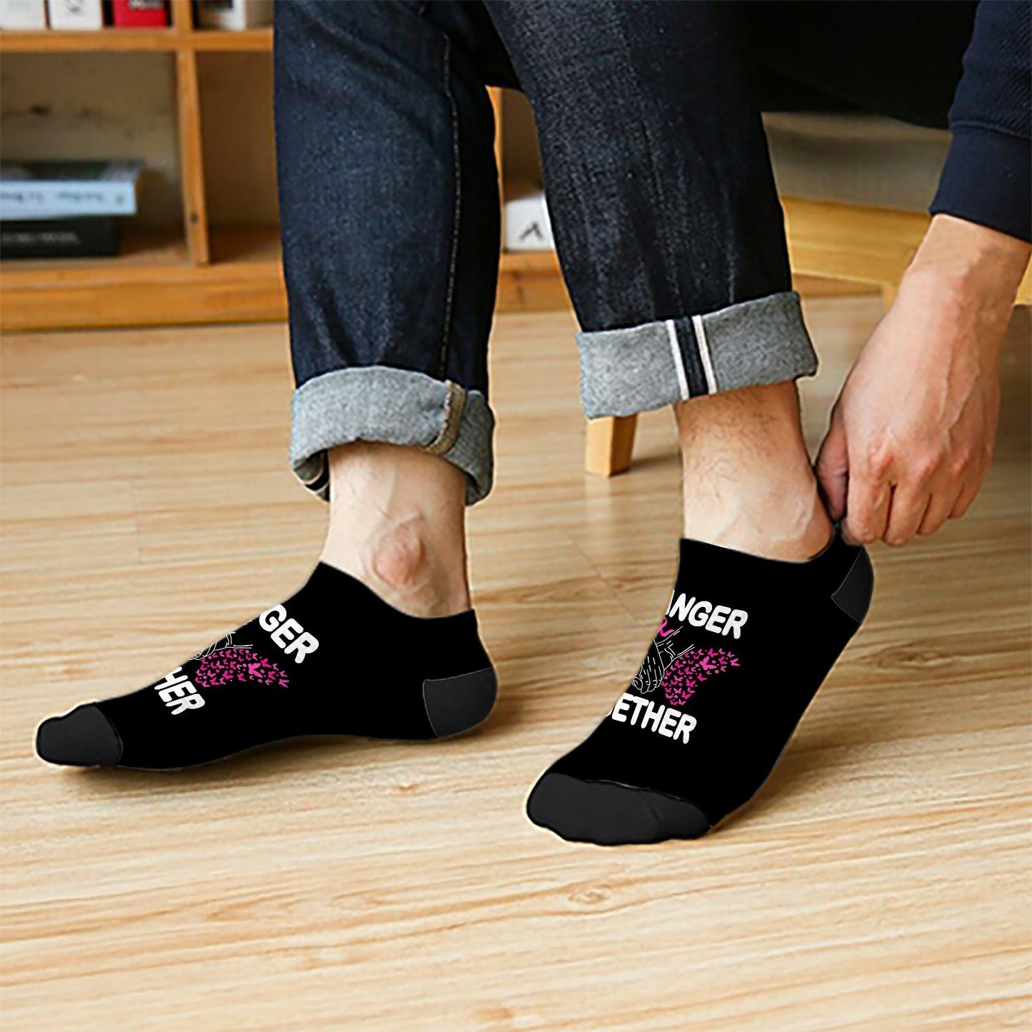 Stranger Together Breast Cancer Awareness Boys Crew Socks Crew For Men Socks