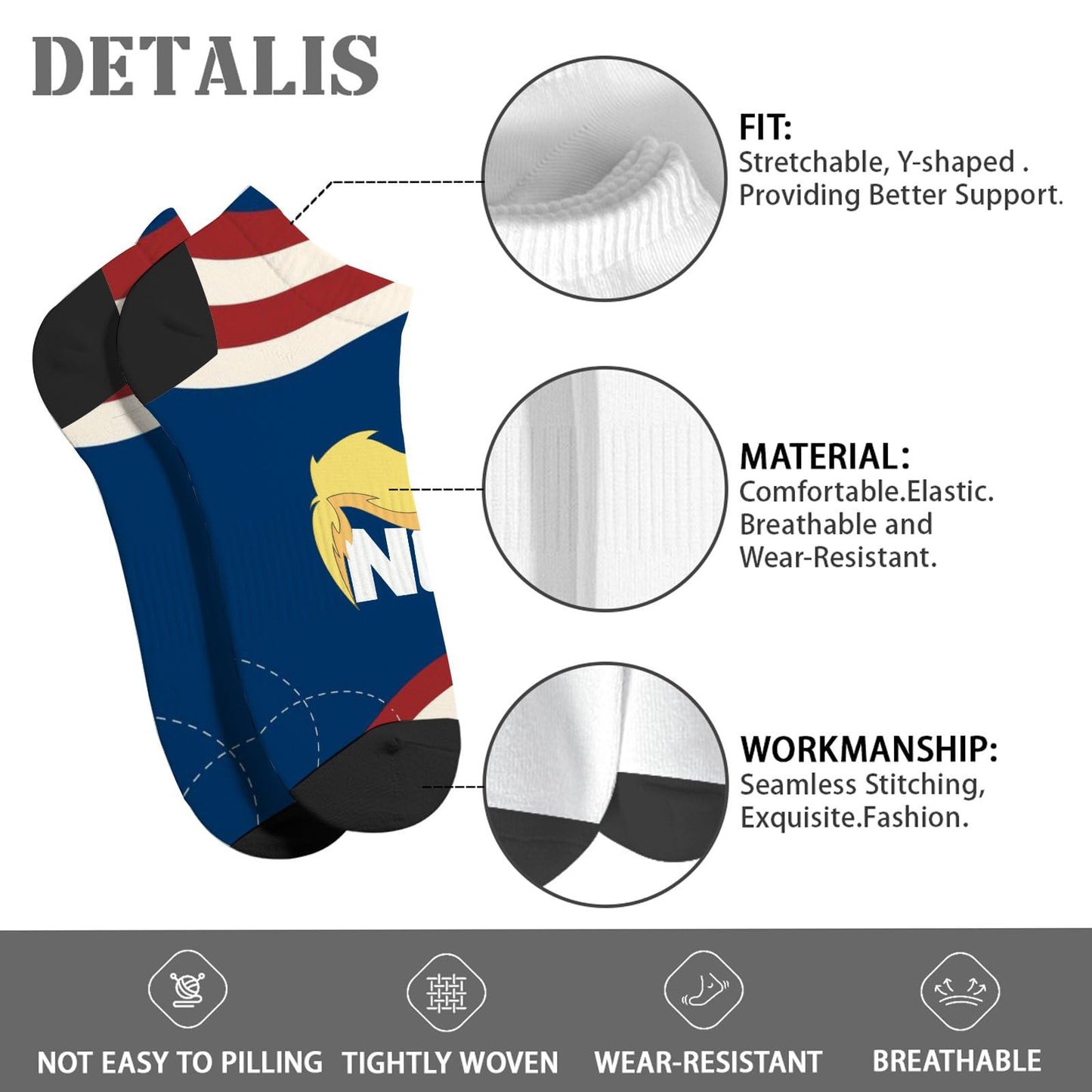 Nope Not Again Womens Socks Crew Low Cut Men's Sock