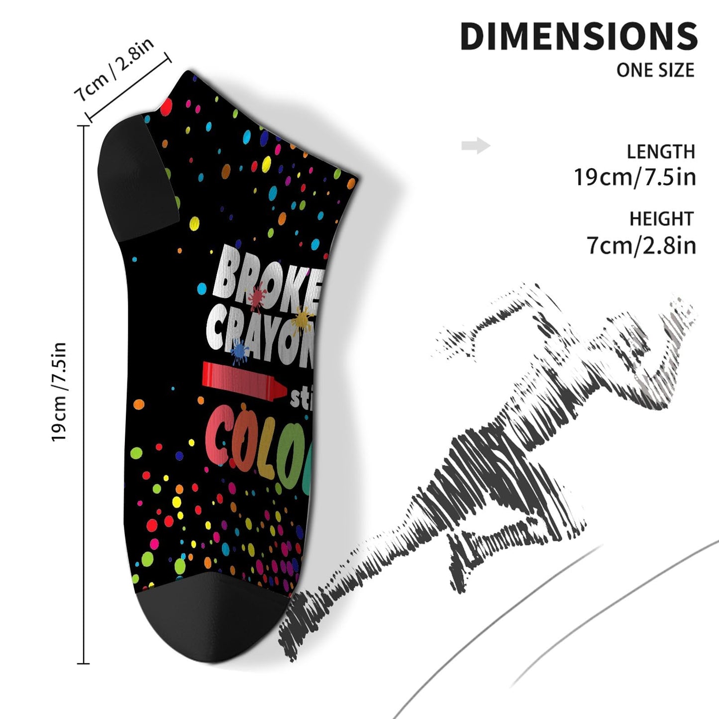 Broken Crayons Still Color Mens Dress Socks Hidden Socks For Men