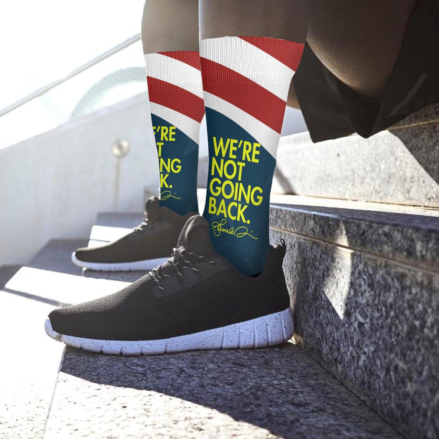 Colorful Half Calf We're NOT Going Back Socks for Women