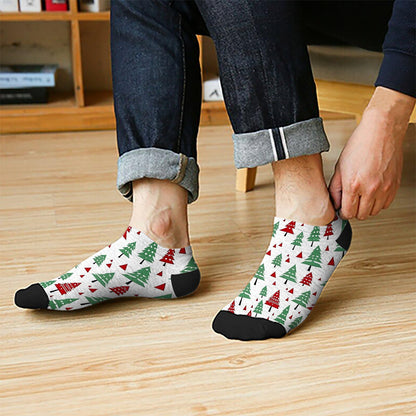 Funny Christmas Pattern Womens Cotton Socks Low Cut Socks For Men