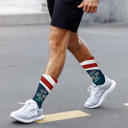 Dad Love Novelty Half Calf Socks - Colorful Crazy Design - Unisex Gift