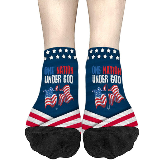 One Nation Under God Men's Athletic Socks Low Cut Sock For Women's