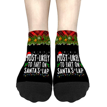 Most Likely To Offer Santa A Beer Short Socks For Women No Show For Womens Sock