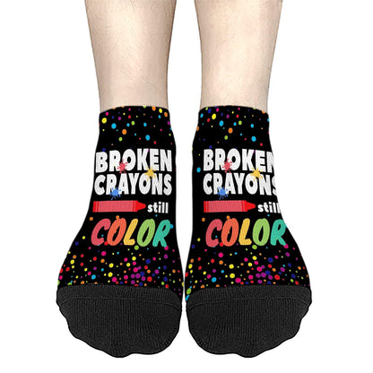 Broken Crayons Still Color Mens Dress Socks Hidden Socks For Men