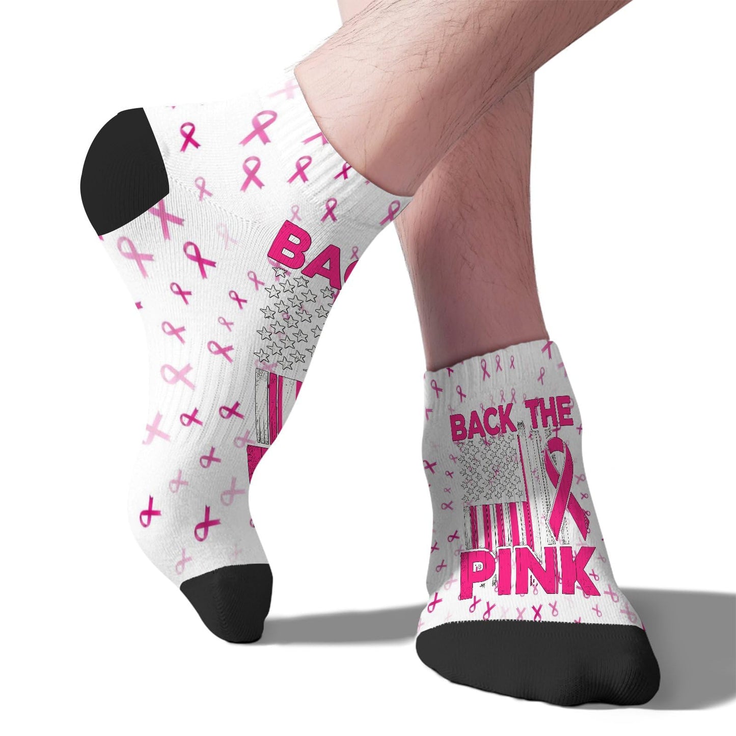 Breast Cancer Awareness Hummingbird No Show Socks Men Hidden Womens Socks