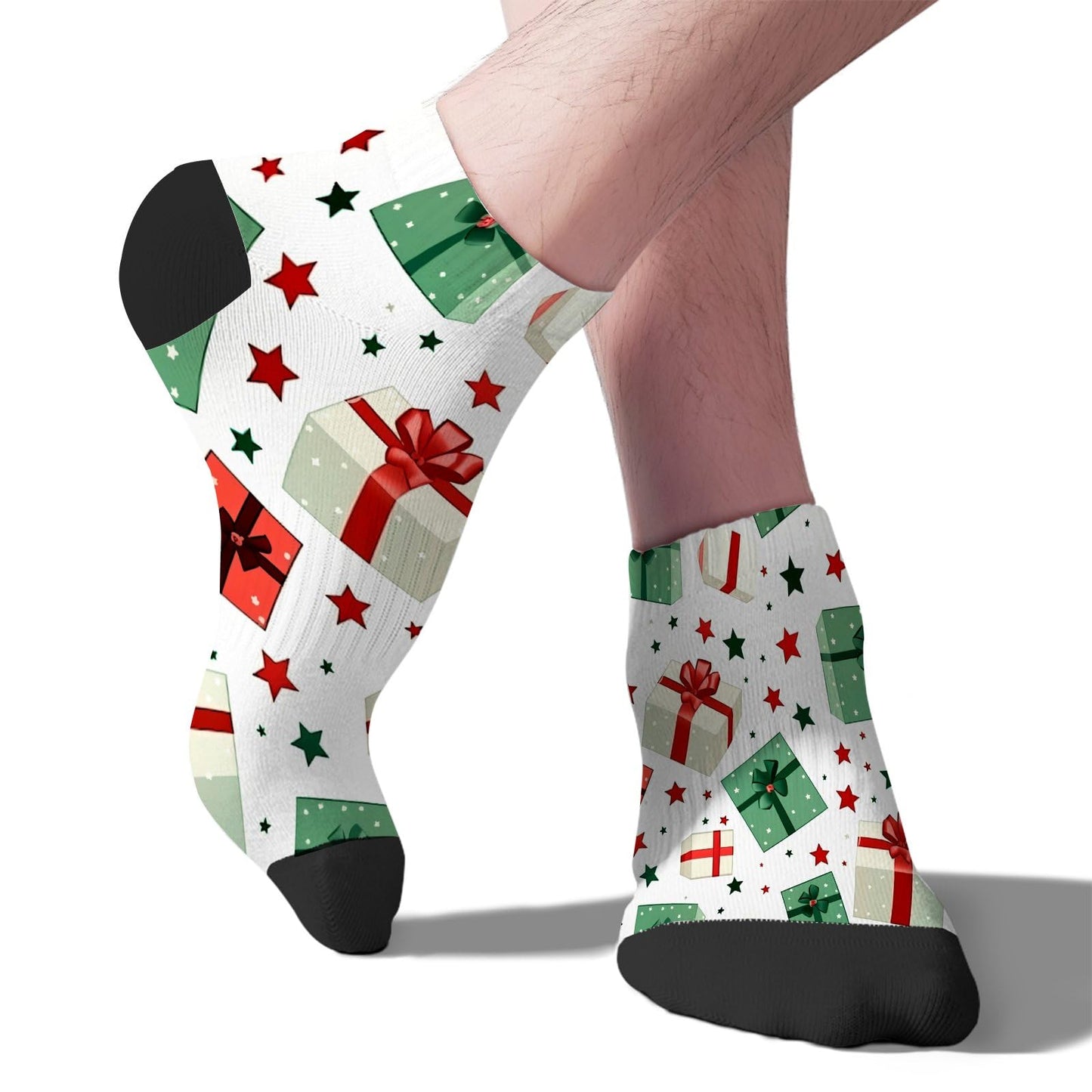 Funny Christmas Pattern Womens Cotton Socks Low Cut Socks For Men