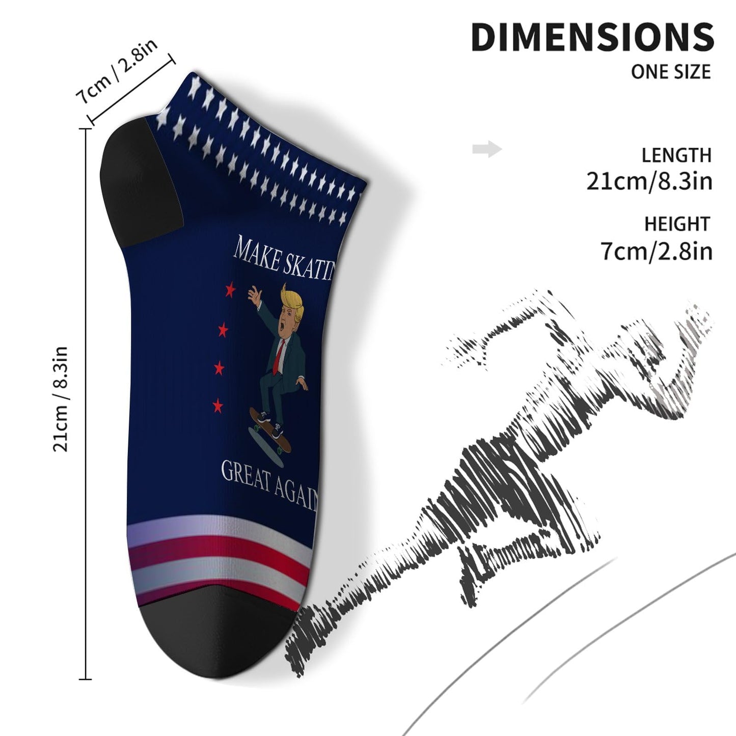 Make Skating Great Again Trump 2024 Short Socks For Women Athletic Sock For Mens