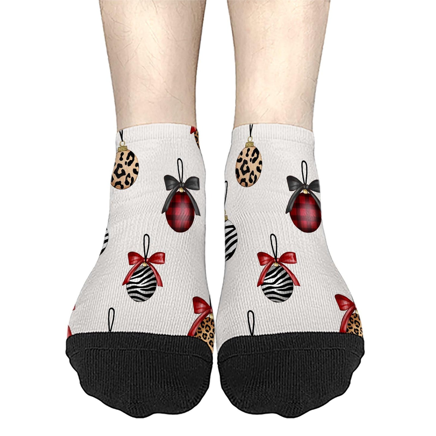 Funny Christmas Pattern No Show Socks Men Cotton Sock Mens