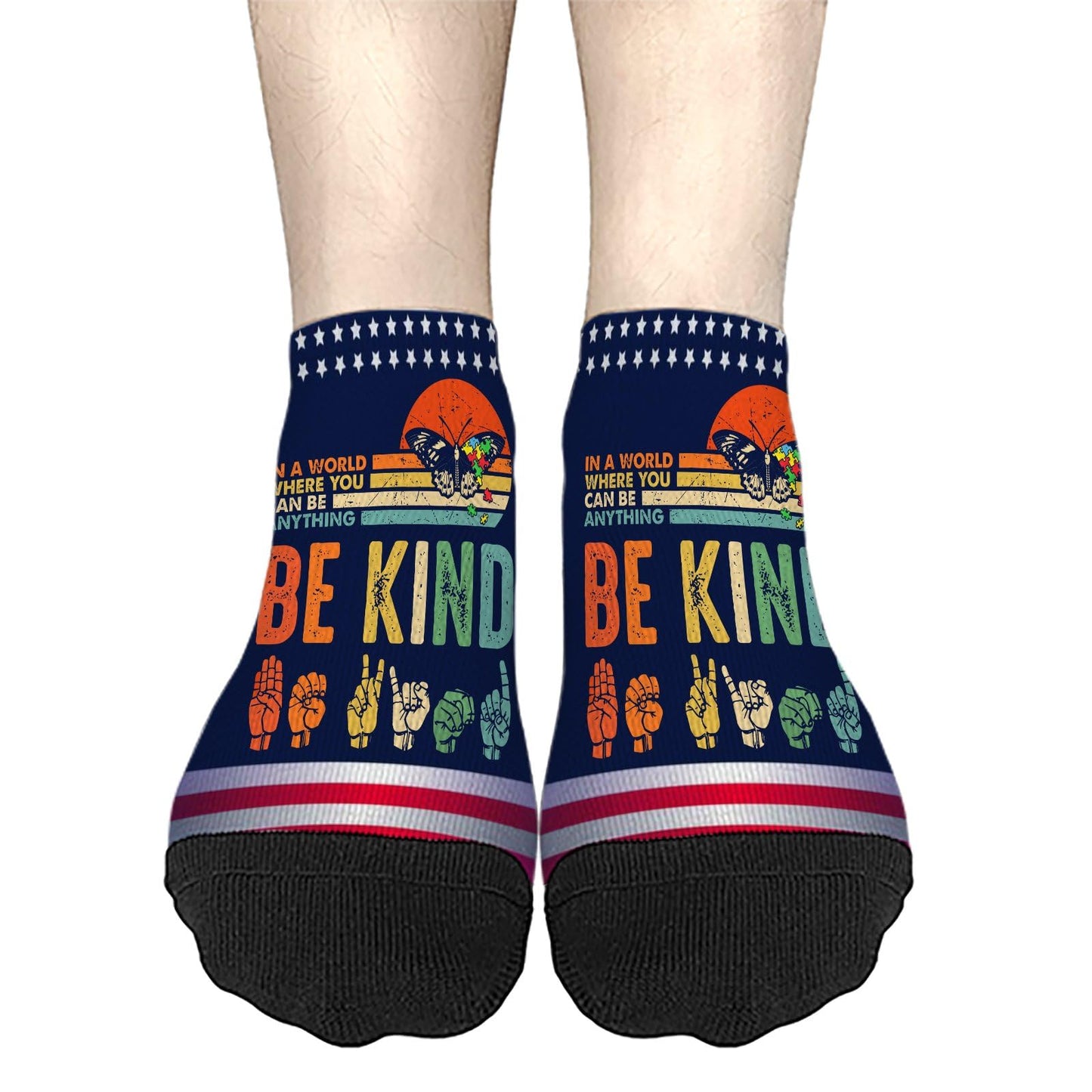 In A World Where You Can Be Anything Be Kind Kindness Autism Dress Socks Athletic Sock Women