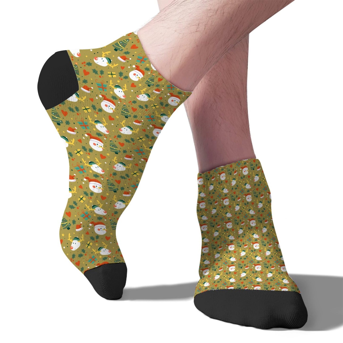 Christmas Pattern Men's Ankle Dress Socks - Funny Designs