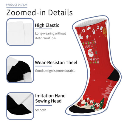 Inappropriate Christmas Santa Socks for Women - Fancy Crazy Design