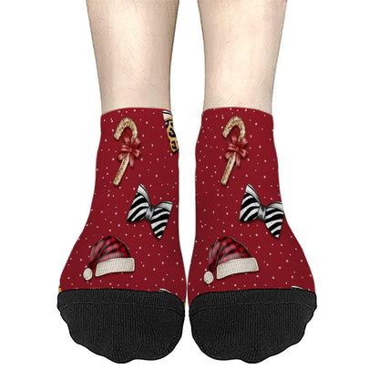 Funny Christmas Pattern Low Cut Socks Men Short Men's Sock