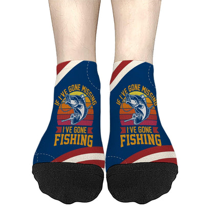 Gone Fishing No Show Men's Ankle Socks