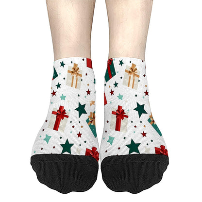 Funny Christmas Pattern Womens Cotton Socks Low Cut Socks For Men