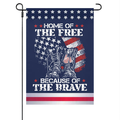 Home Of The Frees Because Of The Brave Yard Flags One Size Art Yard Flags Double Sided Outdoor Small Garden Flag