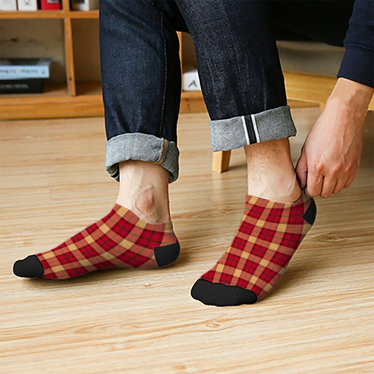 Funny Christmas Pattern Boys Ankle Socks Low Cut For Men Socks